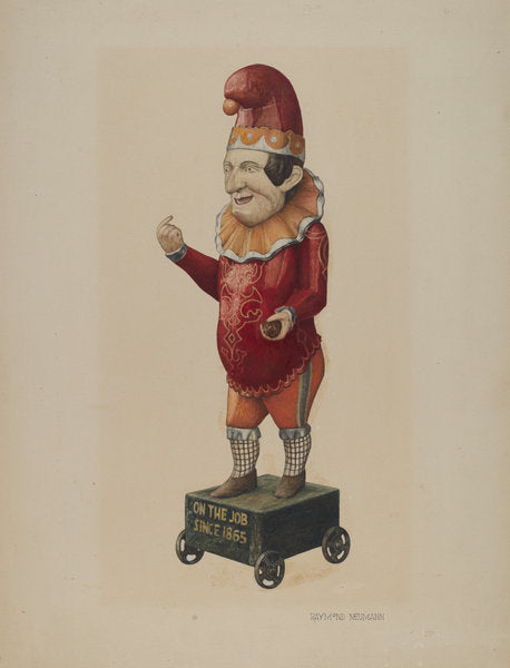 Cigar Store Figure: "Punch" by Raymond Neumann (American, active c. 1935), 16X12"(A3)Poster Print