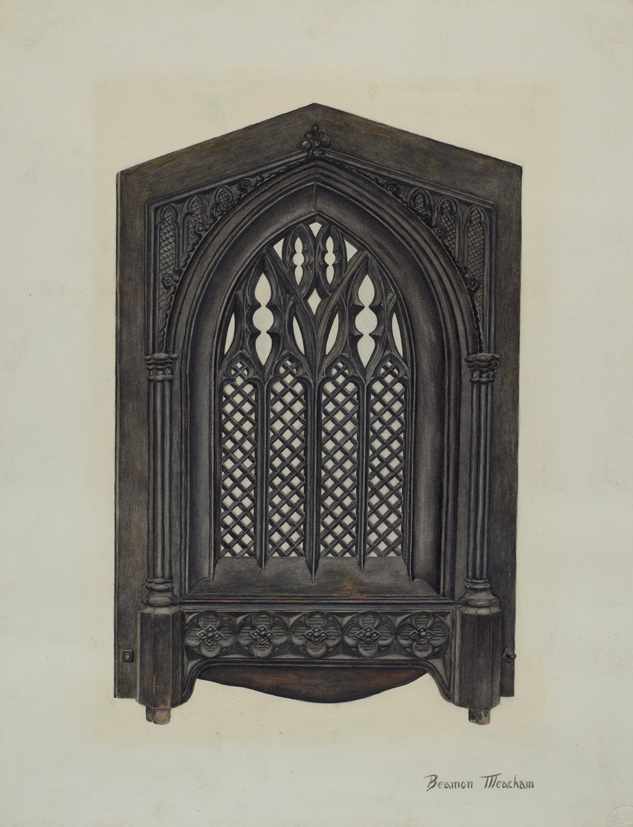 Cast Iron Gate Front by Beamon Meacham (American, active c. 1935), 16X12"(A3)Poster Print