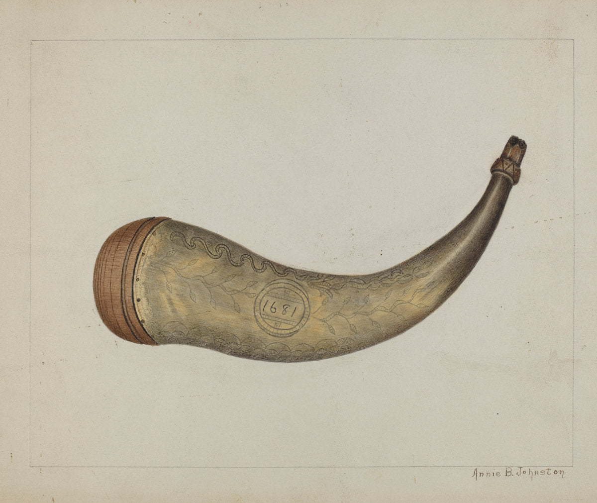 Powder Flask by Annie B. Johnston (American, active c. 1935), 16X12"(A3)Poster Print