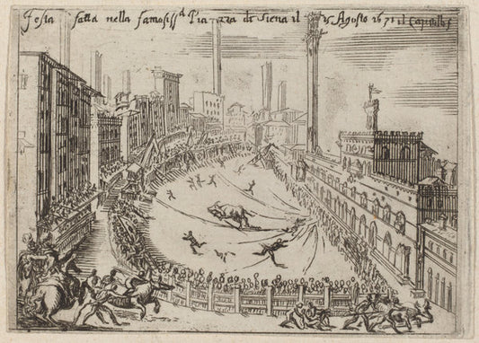 The Piazza, Siena by Bernardino Capitelli (Italian, 1589 - 1639), 16X12"(A3)Poster Print
