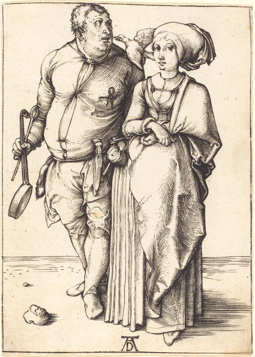 The Cook and His Wife by Albrecht Dürer (German, 1471 - 1528), 16X12"(A3)Poster Print