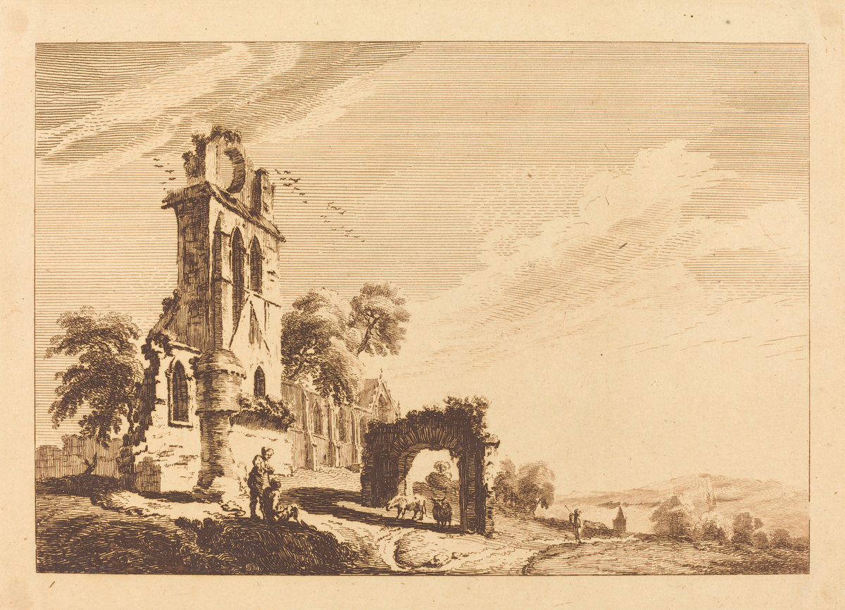 Ruined Abbey by Paul Sandby (British, 1731 - 1809), 16X12"(A3)Poster Print