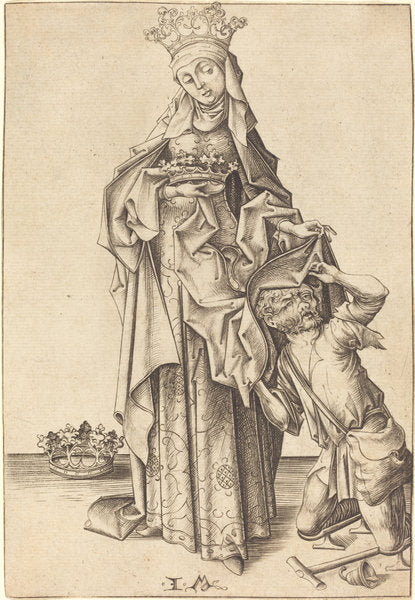 Saint Elizabeth of Thuringia by Israhel van Meckenem (German, c. 1445 - 1503), 16X12"(A3)Poster Print