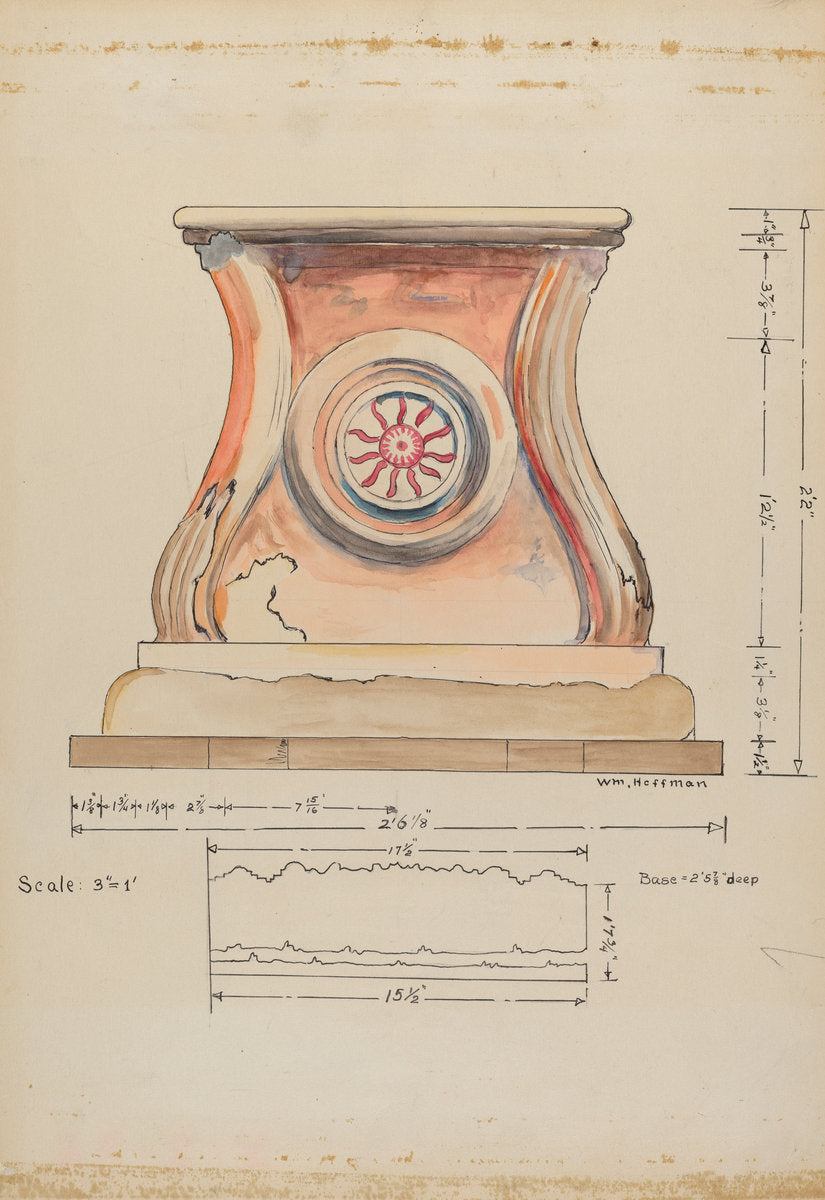 Baptismal Font by William Hoffman (American, active c. 1935), 16X12"(A3)Poster Print