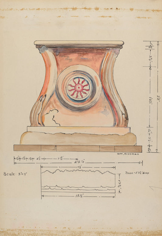 Baptismal Font by William Hoffman (American, active c. 1935), 16X12"(A3)Poster Print