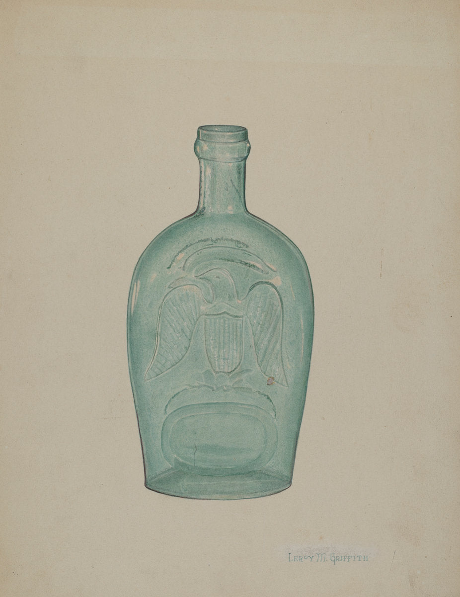 Glass Bottle by LeRoy Griffith (American, active c. 1935), 16X12"(A3)Poster Print