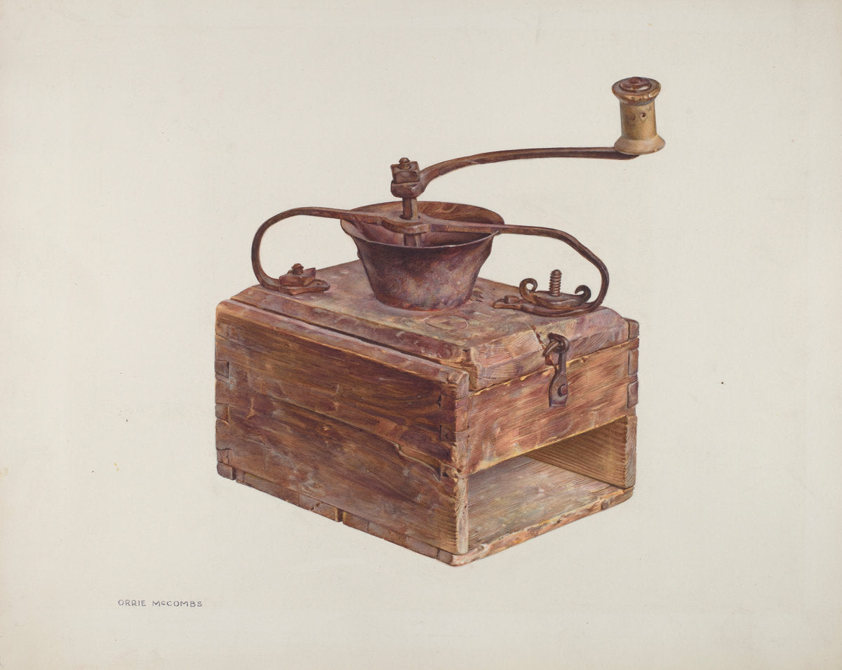 Coffee Grinder by Orrie McCombs (American, active c. 1935), 16X12"(A3)Poster Print