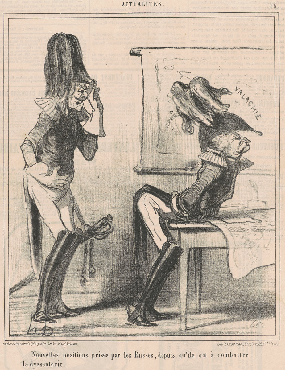 Nouvelles positions prises par les russes ... by Honoré Daumier (French, 1808 - 1879), 16X12"(A3)Poster Print