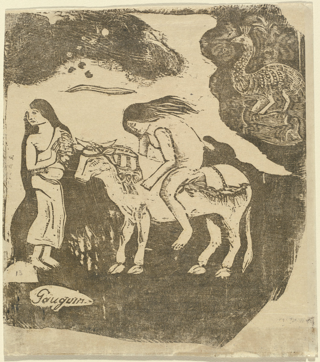 The Rape of Europa (L'enlevement d'Europe) by Paul Gauguin (French, 1848 - 1903), 16X12"(A3)Poster Print