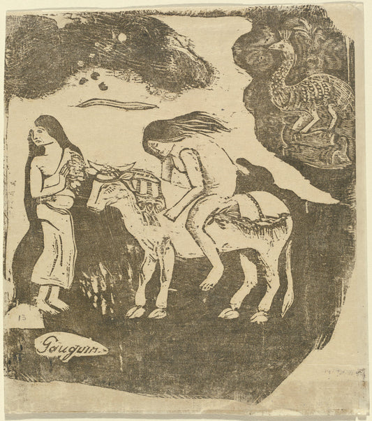 The Rape of Europa (L'enlevement d'Europe) by Paul Gauguin (French, 1848 - 1903), 16X12"(A3)Poster Print