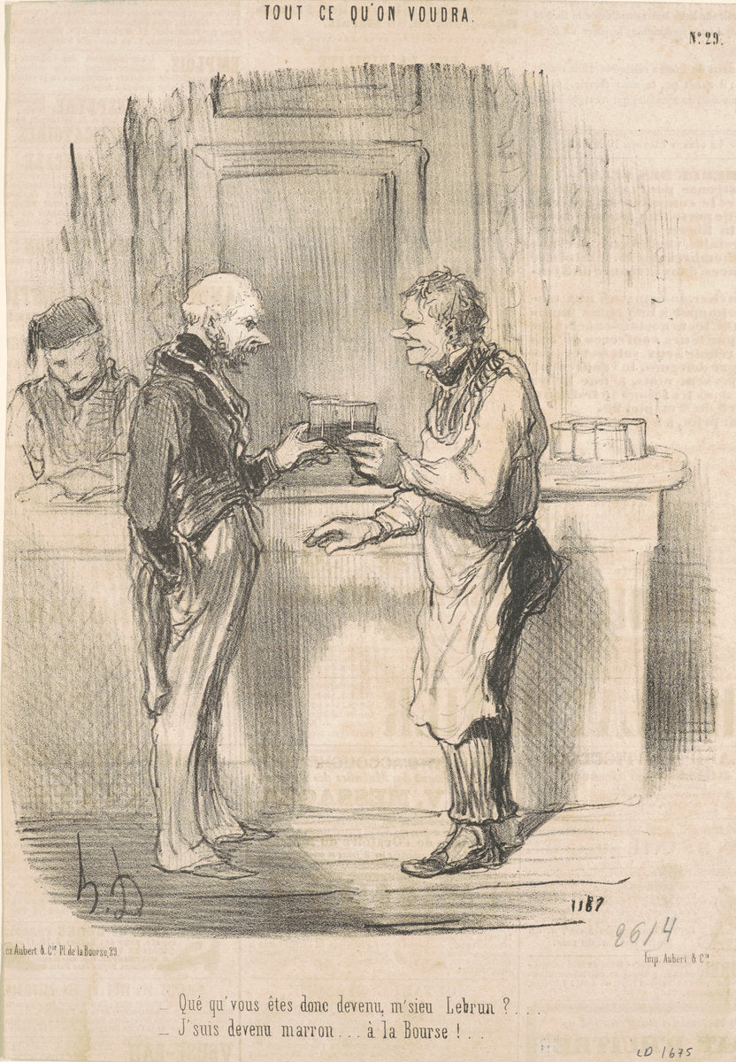 Qué qu'vous êtes ... devenu, m'sieu Lebrun? ... by Honoré Daumier (French, 1808 - 1879), 16X12"(A3)Poster Print