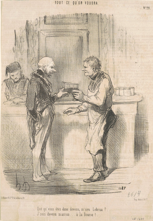 Qué qu'vous êtes ... devenu, m'sieu Lebrun? ... by Honoré Daumier (French, 1808 - 1879), 16X12"(A3)Poster Print