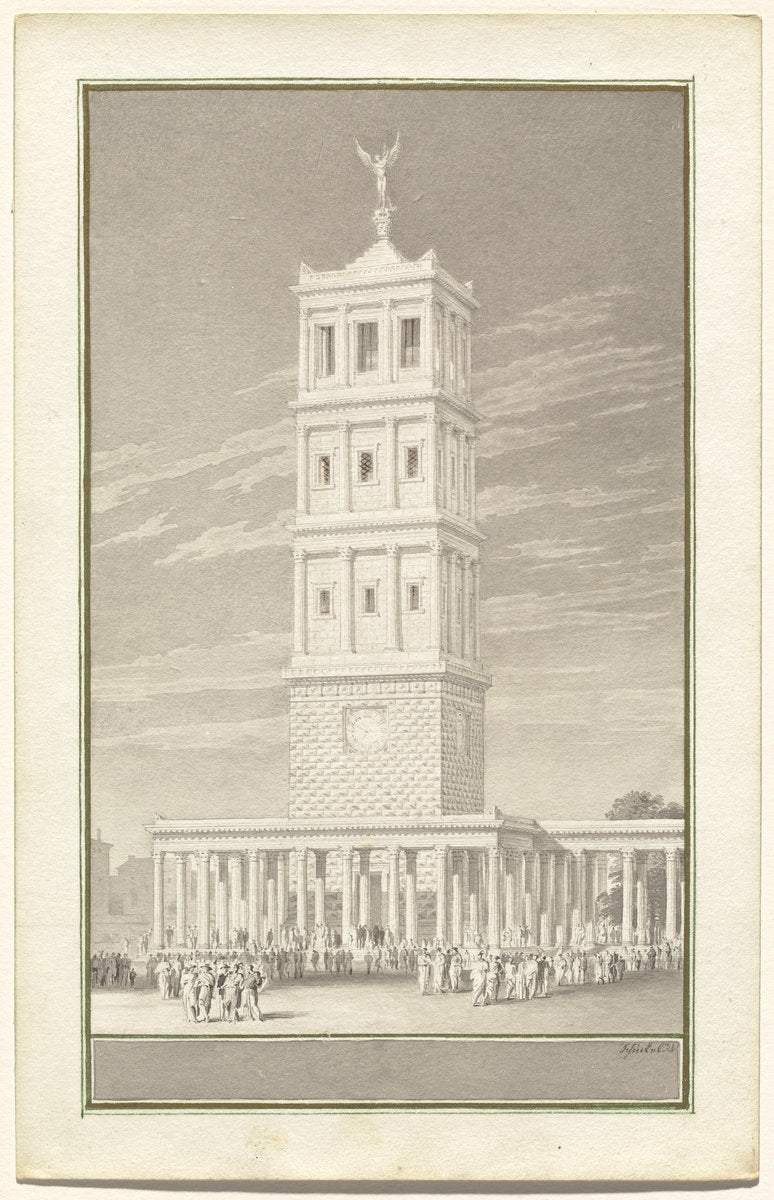 Campanile of a Cathedral for Berlin by Karl Friedrich Schinkel (German, 1781 - 1841), 16X12"(A3)Poster Print