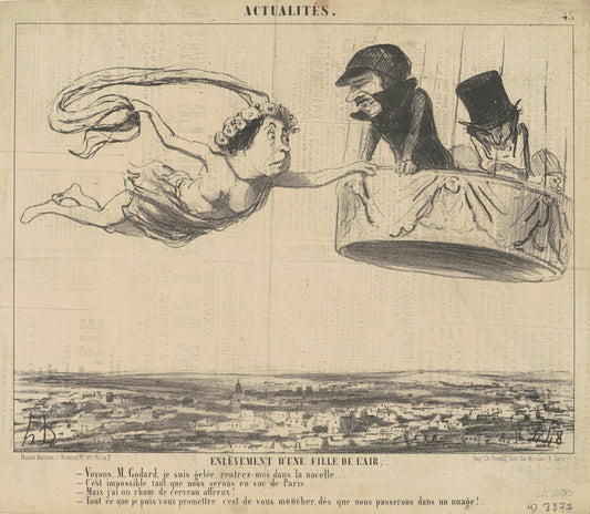 Enlèvement d'une fille de l'air by Honoré Daumier (French, 1808 - 1879), 16X12"(A3)Poster Print