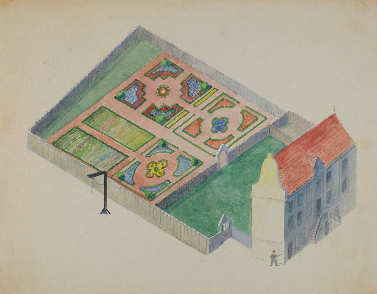 Stuyvesant's Great House by George Stonehill (American, active c. 1935), 16X12"(A3)Poster Print