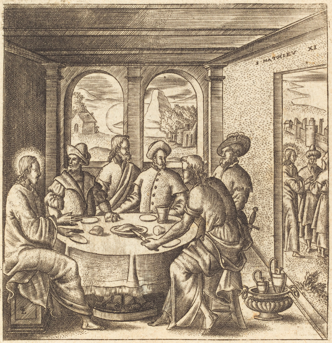 Christ Teaching by Léonard Gaultier (French, 1561 - 1641), 16X12"(A3)Poster Print