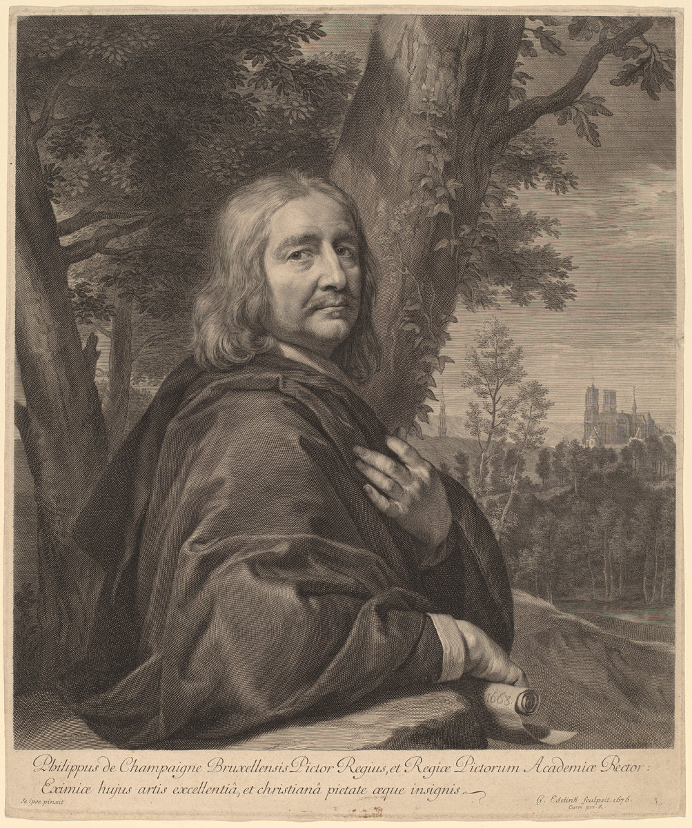 Philippe de Champaigne by Gerard Edelinck after Philippe de Champaigne (Flemish, 1640 - 1707), 16X12"(A3)Poster Print
