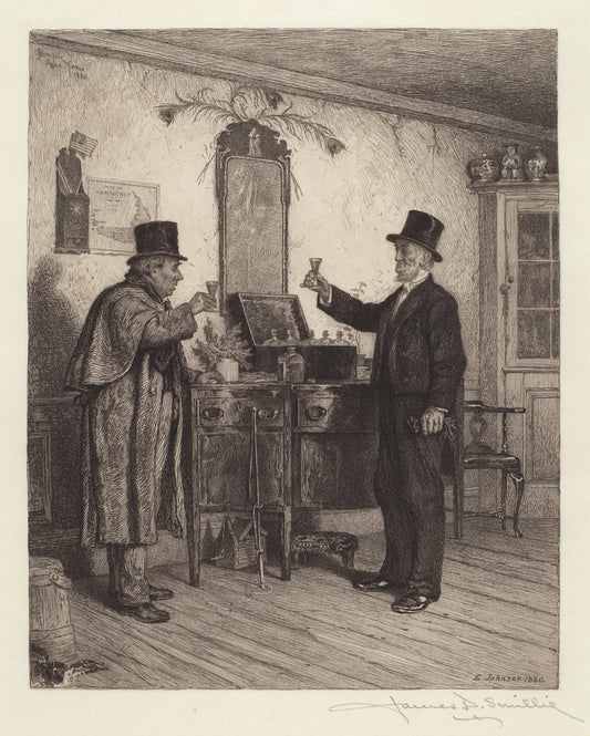 A Glass with the Squire by James David Smillie (American, 1833 - 1909), 16X12"(A3)Poster Print