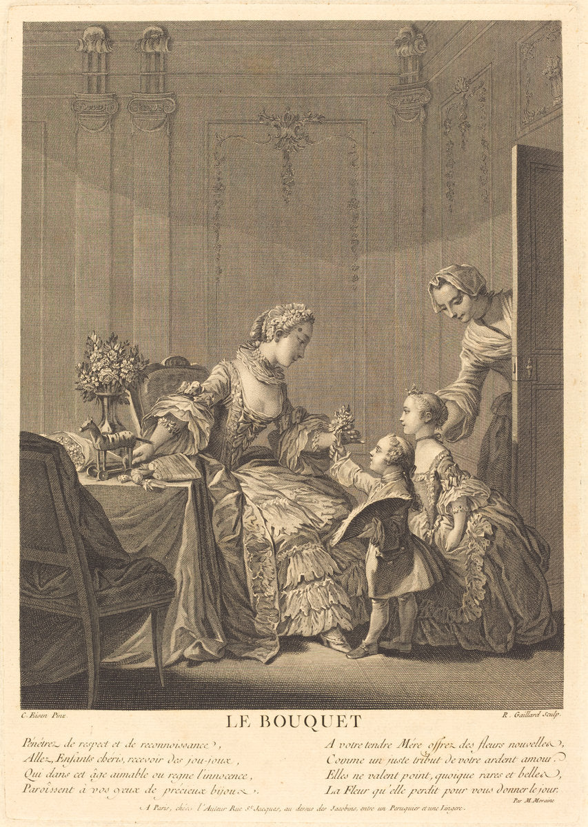 Le bouquet by René Gaillard after Charles Eisen (French, c. 1719 - 1790), 16X12"(A3)Poster Print
