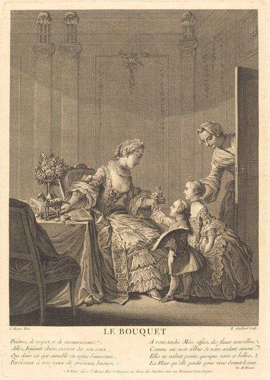 Le bouquet by René Gaillard after Charles Eisen (French, c. 1719 - 1790), 16X12"(A3)Poster Print