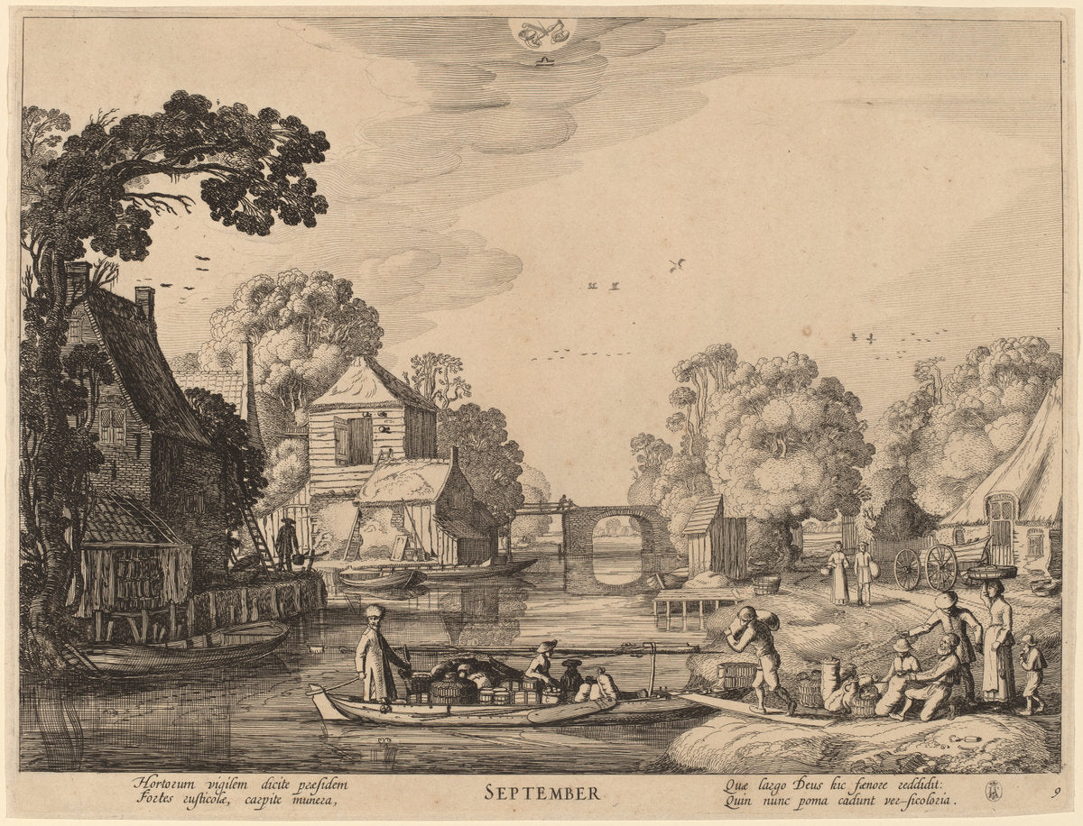 September by Jan van de Velde II (Dutch, 1593 - 1641), 16X12"(A3)Poster Print