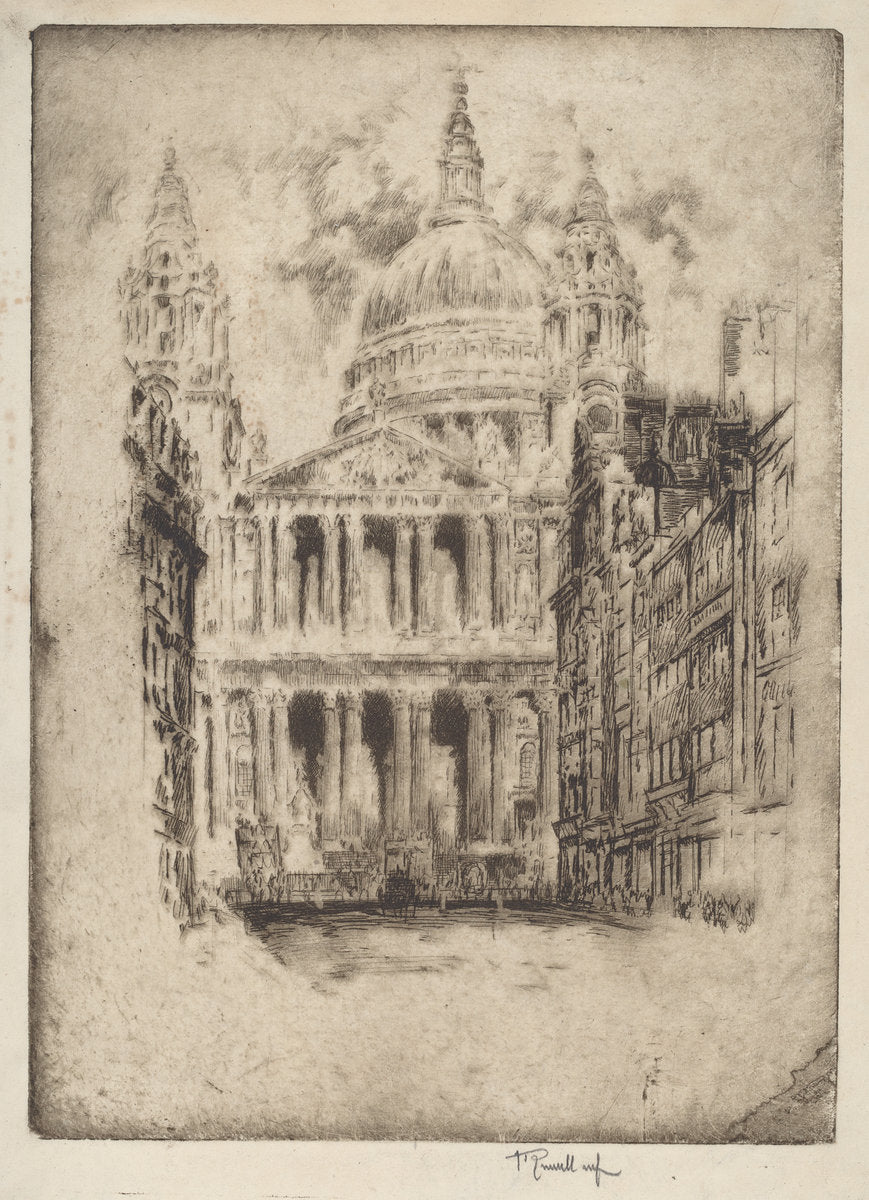 St. Paul's, Fleet Street, London by Joseph Pennell (American, 1857 - 1926), 16X12"(A3)Poster Print