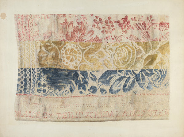 Handwoven Table Cover by Maud M. Holme (American, active c. 1935), 16X12"(A3)Poster Print
