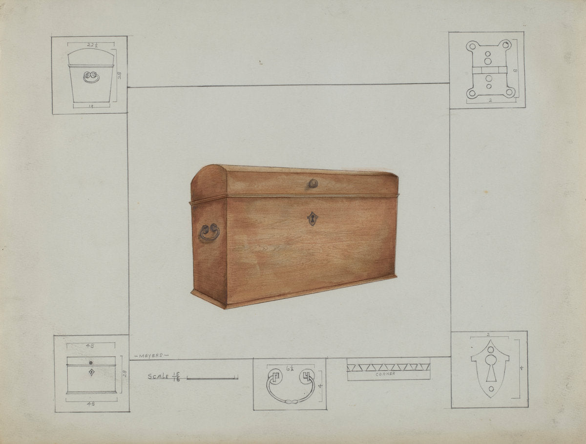 Cedar Chest by Henry Meyers (American, active c. 1935), 16X12"(A3)Poster Print