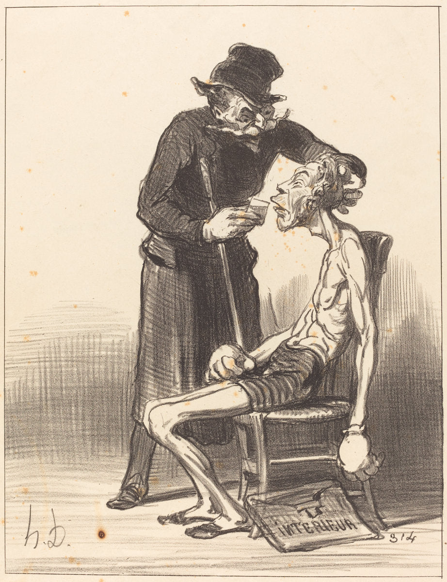 Un Lutteur malheureux by Honoré Daumier (French, 1808 - 1879), 16X12"(A3)Poster Print