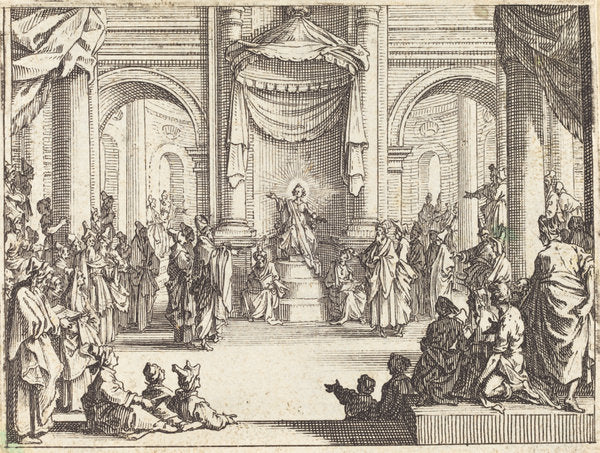 Christ Disputing with the Doctors by Jacques Callot (French, 1592 - 1635), 16X12"(A3)Poster Print