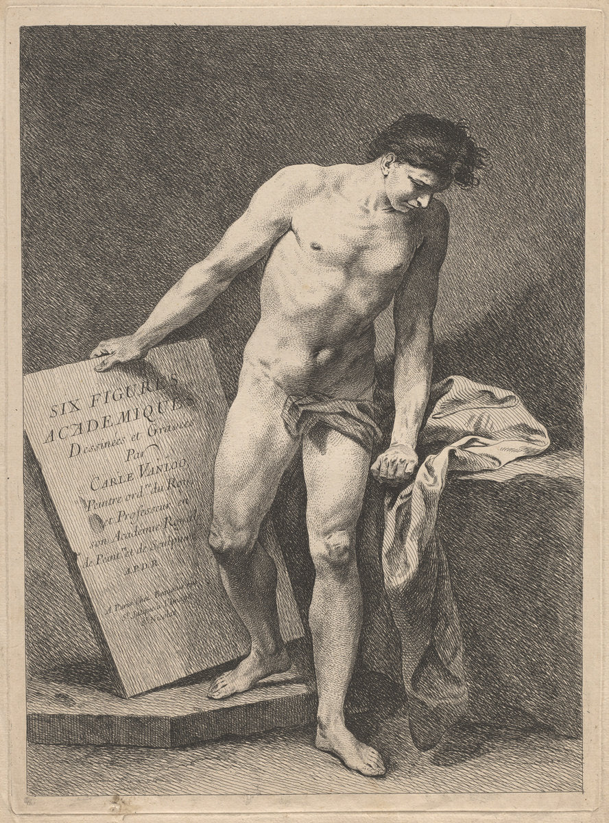 Title Page by Carle Van Loo (French, 1705 - 1765), 16X12"(A3)Poster Print