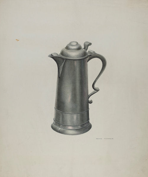 Pewter Flagon by Archie Thompson (American, active c. 1935), 16X12"(A3)Poster Print