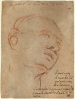 Head of a Man by Follower of Michelangelo (Florentine, 1475 - 1564), 16X12"(A3)Poster Print