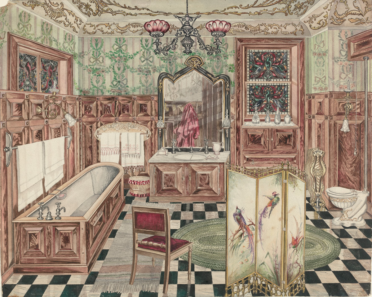 Bathroom by Perkins Harnly (American, 1901 - 1986), 16X12"(A3)Poster Print