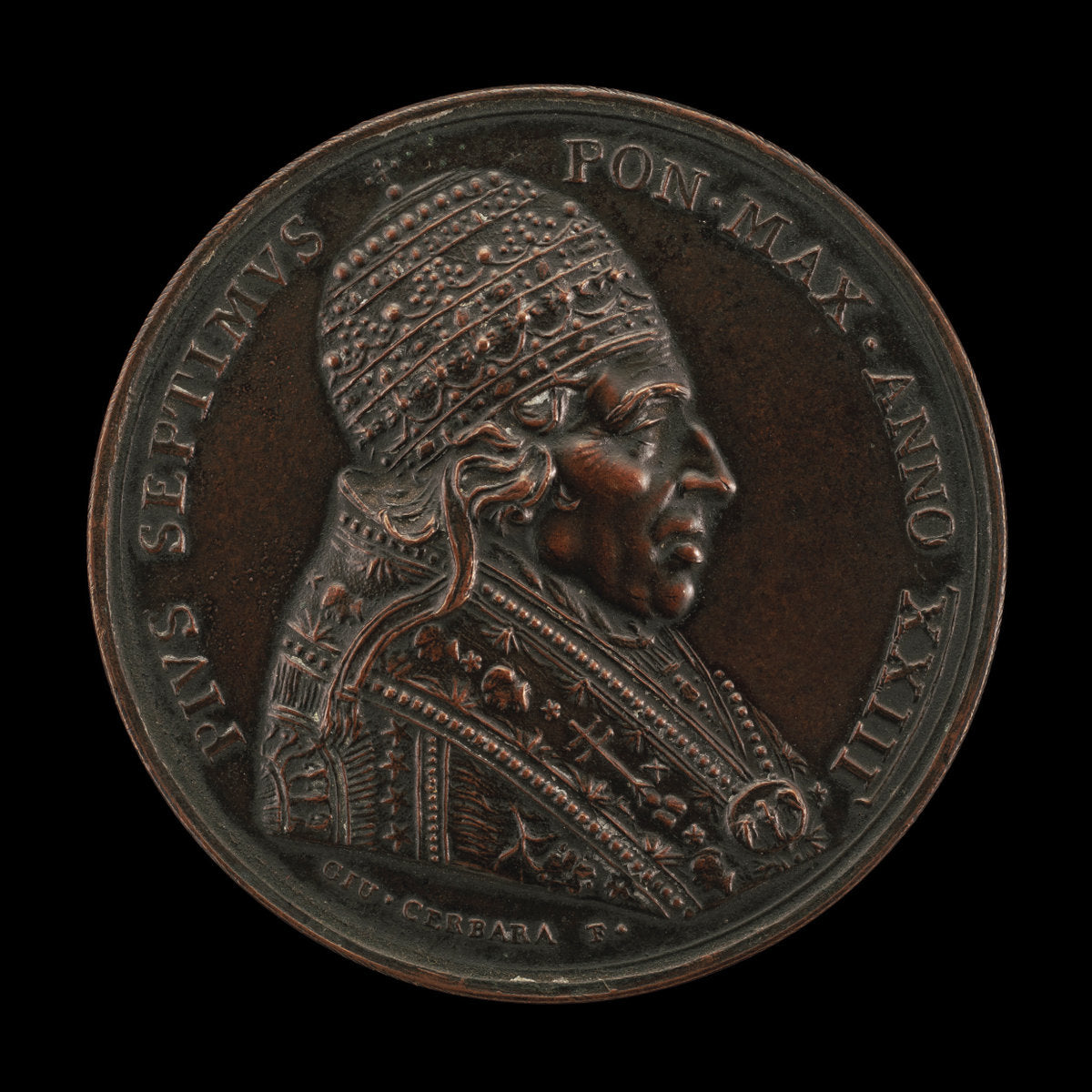 Pius VII (Barnaba Chiaramonti, 1742-1823), Pope 1800 [obverse] by Giuseppe Cerbara (Italian, 1770 - 1856), 16X12"(A3)Poster Print