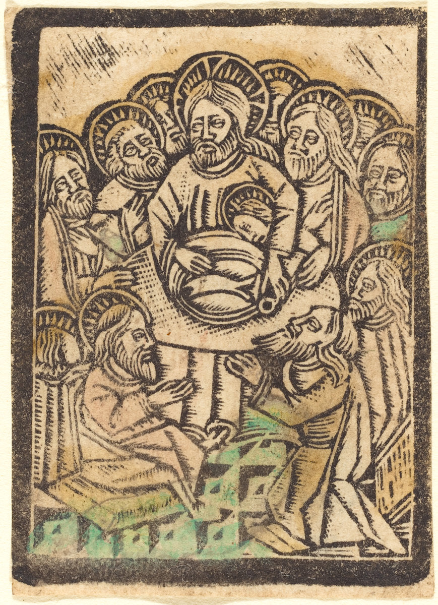 1470/1480 by Workshop of Master of the Aachen Madonna (The Last Supper), 16X12"(A3)Poster Print