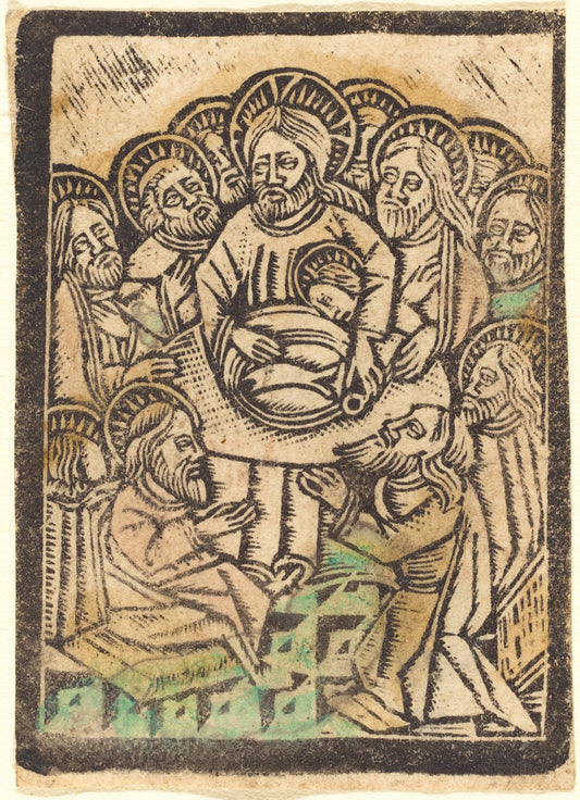 1470/1480 by Workshop of Master of the Aachen Madonna (The Last Supper), 16X12"(A3)Poster Print