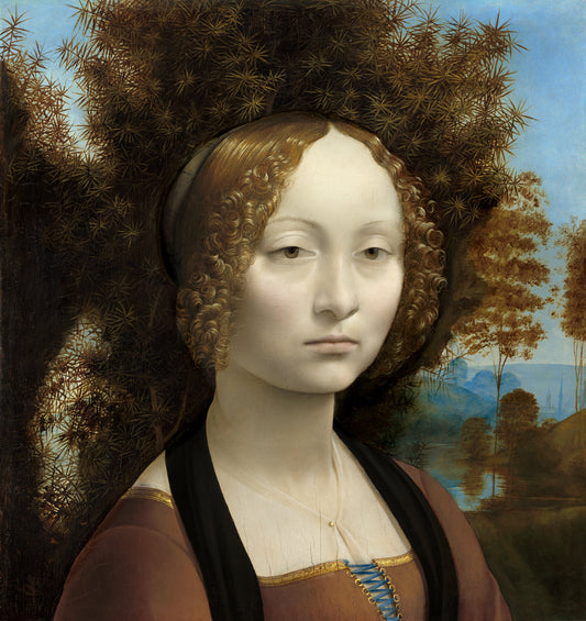 Ginevra de' Benci [obverse] by Leonardo da Vinci (Florentine, 1452 - 1519), 16X12"(A3)Poster Print