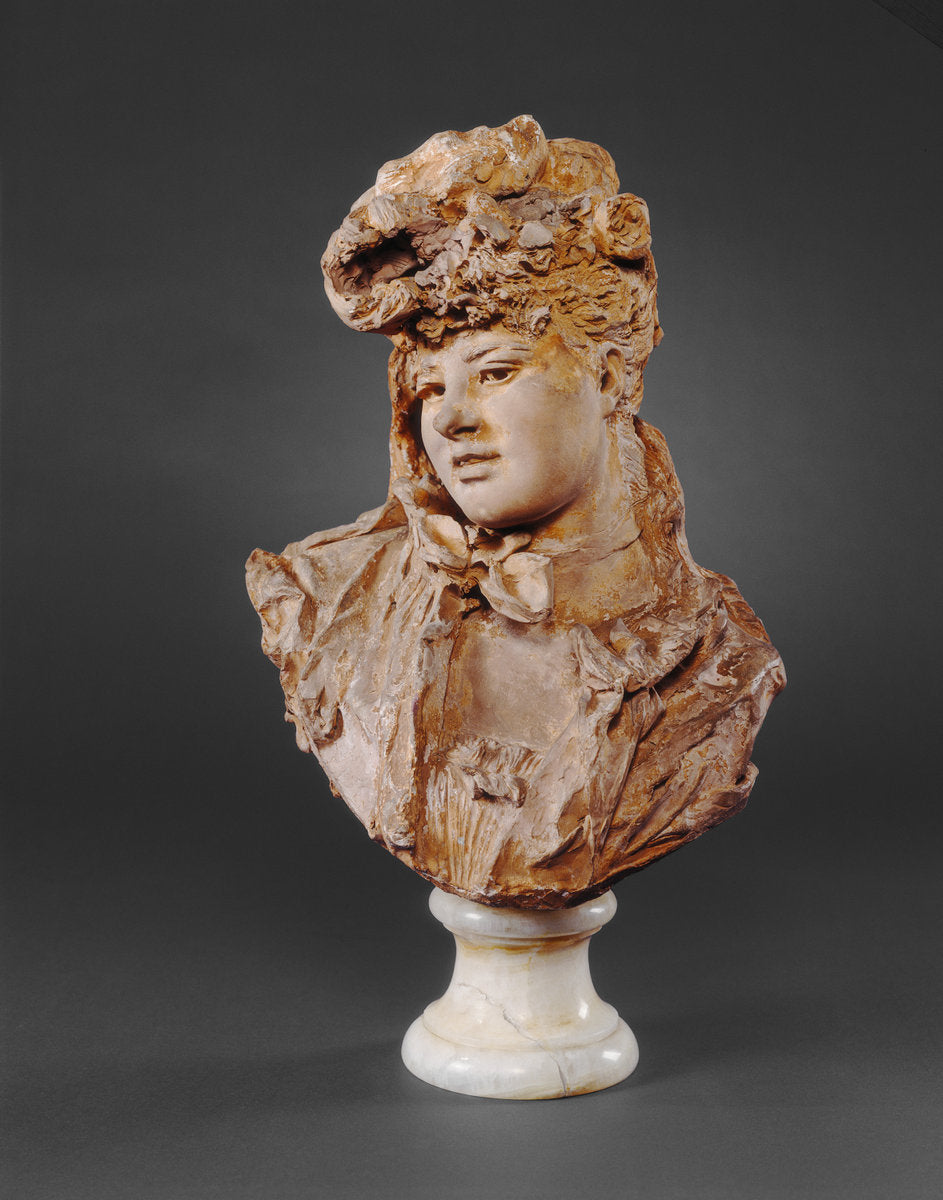 Bust of a Woman by Auguste Rodin (French, 1840 - 1917), 16X12"(A3)Poster Print