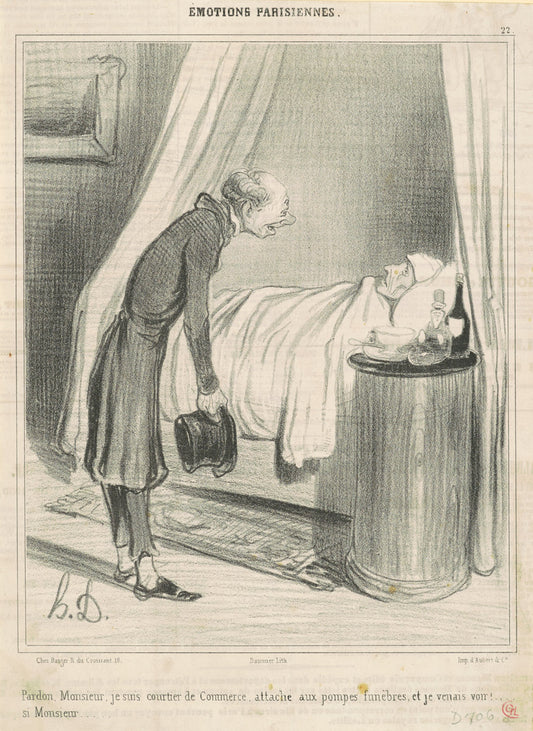 Pardon...je suis courtier de commerce... by Honoré Daumier (French, 1808 - 1879), 16X12"(A3)Poster Print