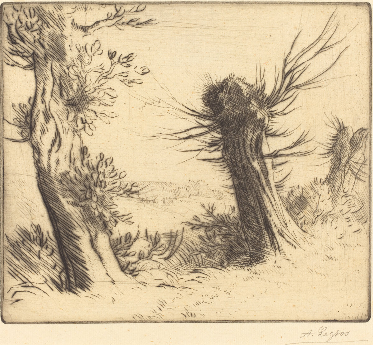 Willows (Les saules) by Alphonse Legros (French, 1837 - 1911), 16X12"(A3)Poster Print