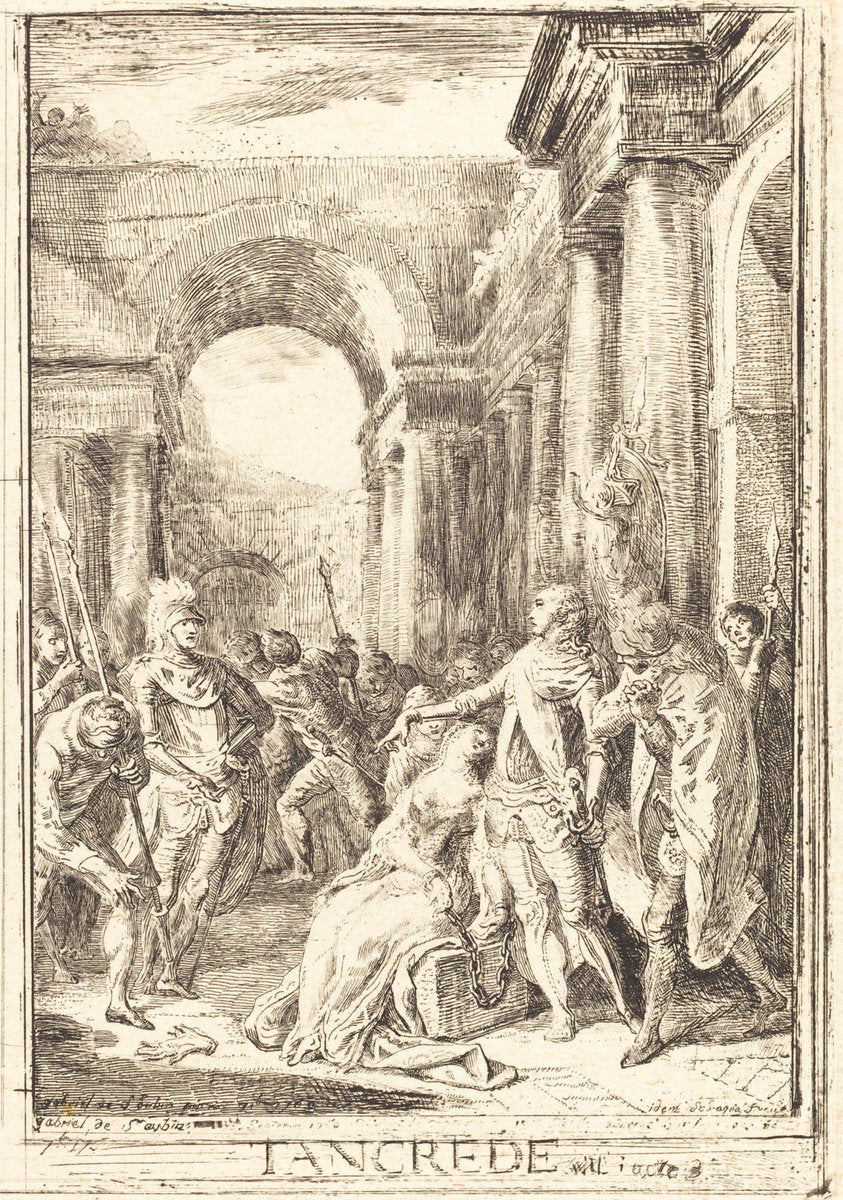 The Challenge [right] by Gabriel Jacques de Saint-Aubin (French, 1724 - 1780), 16X12"(A3)Poster Print