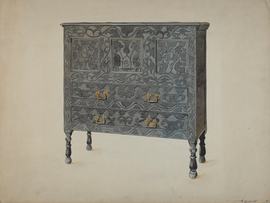 Hadley Chest (Hartford type) by Harold Merriam (American, 1910 - 2002), 16X12"(A3)Poster Print