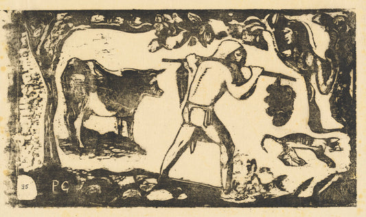 Tahitian Carrying Bananas (Le porteur de fei) by Paul Gauguin (French, 1848 - 1903), 16X12"(A3)Poster Print