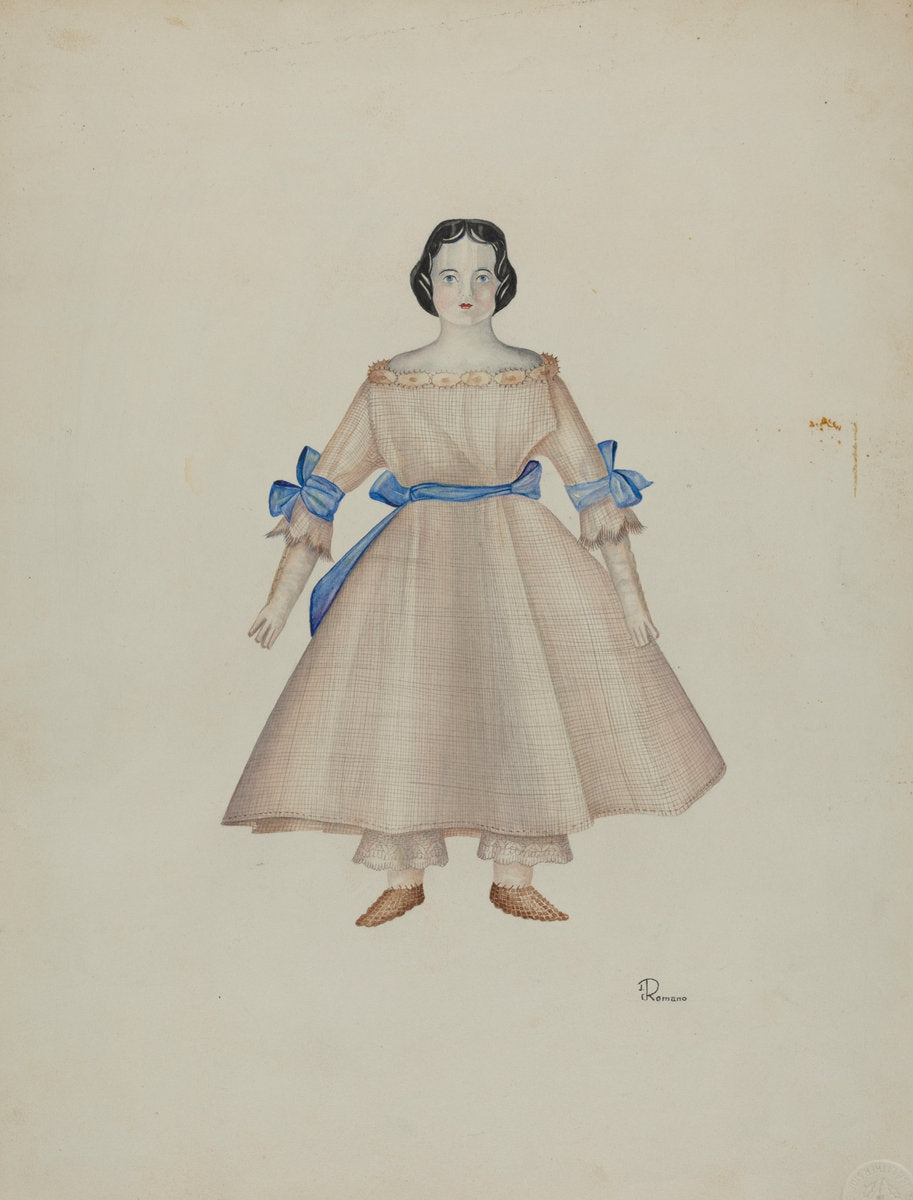 Doll - "Mary" by Josephine C. Romano (American, 1915 - 2009), 16X12"(A3)Poster Print