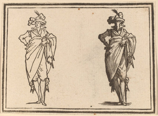 Gentleman Viewed from the Front with Hand on Hips by Edouard Eckman after Jacques Callot (Flemish, born c. 1600), 16X12"(A3)Poster Print