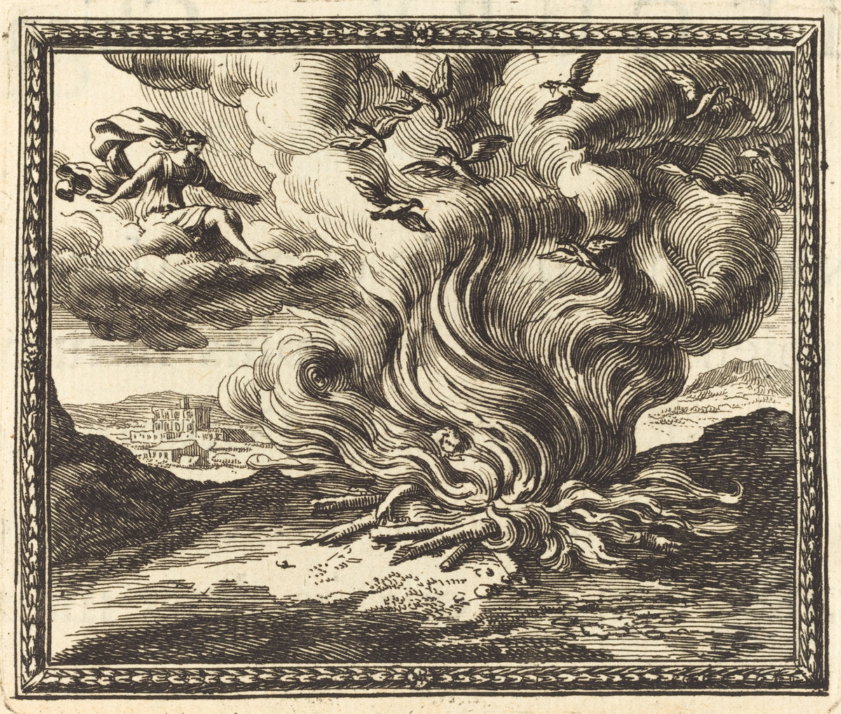 Funeral Pyre of Memnon by Jean Lepautre (French, 1618 - 1682), 16X12"(A3)Poster Print