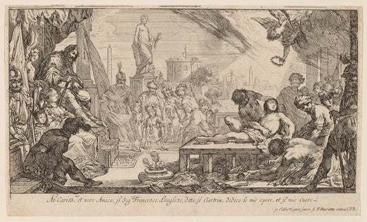The Martyrdom of Saint Lawrence by Claude Vignon (French, 1593 - 1670), 16X12"(A3)Poster Print