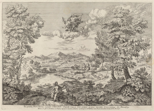 Jupiter in a Landscape by Crescenzio Onofri (Italian, probably 1632 - 1712 or after), 16X12"(A3)Poster Print
