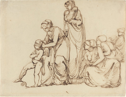 The Blindfolding of Cupid by George Romney (British, 1734 - 1802), 16X12"(A3)Poster Print